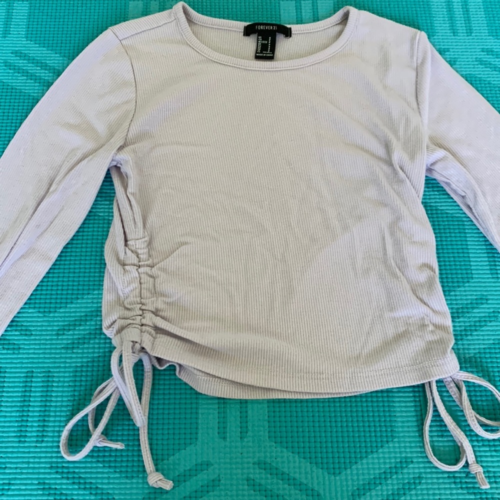 Forever 21 purple long cinched sleeve top